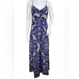 Yumi Kim Cobalt paisley maxi with adjustable straps EUC S